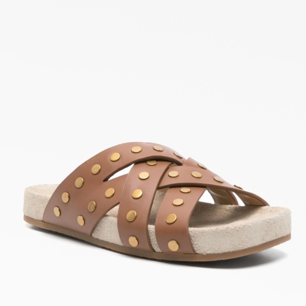MICHAEL Michael Kors Irene Flat Leather Sandal Size 7